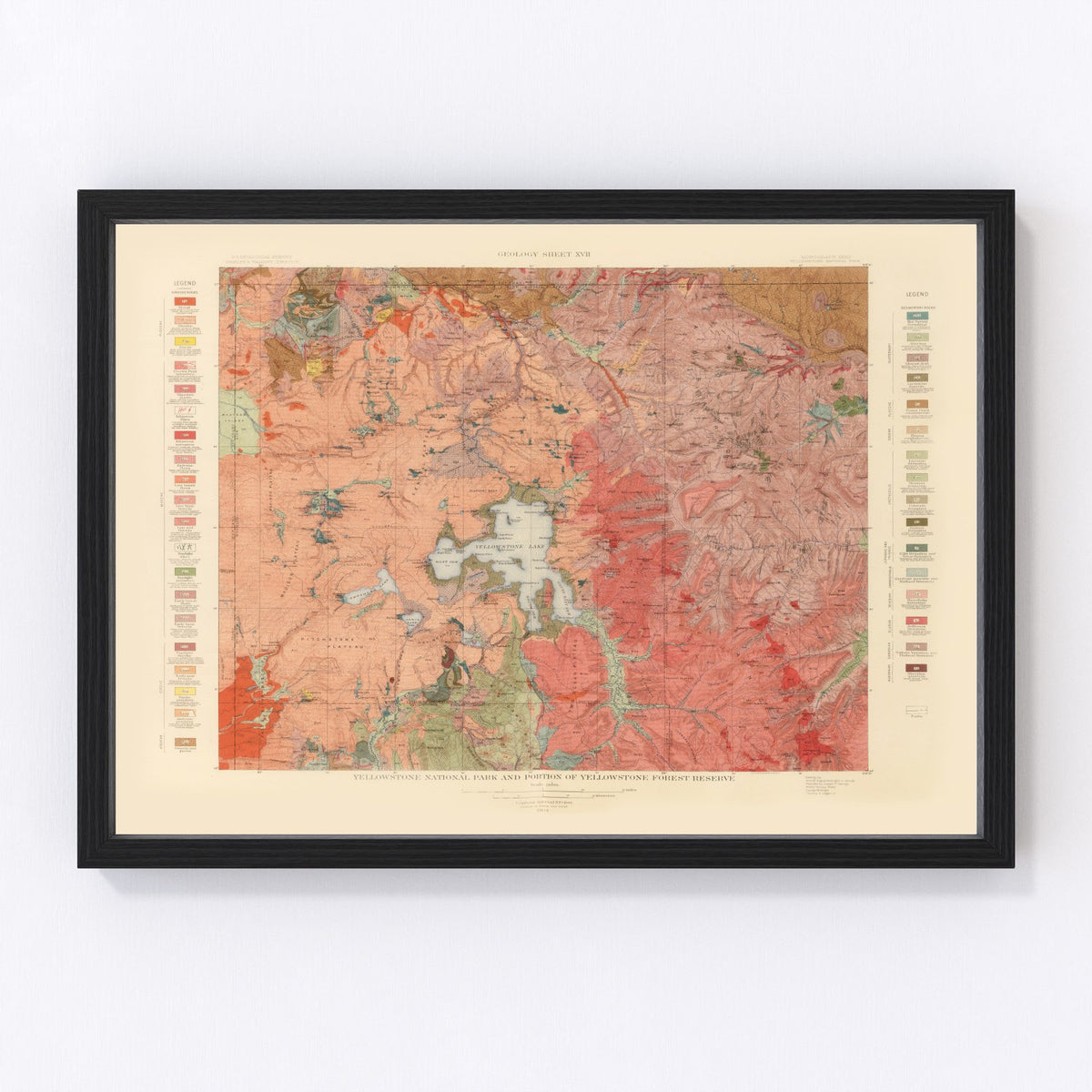 Yellowstone National Park Vintage Map 1904