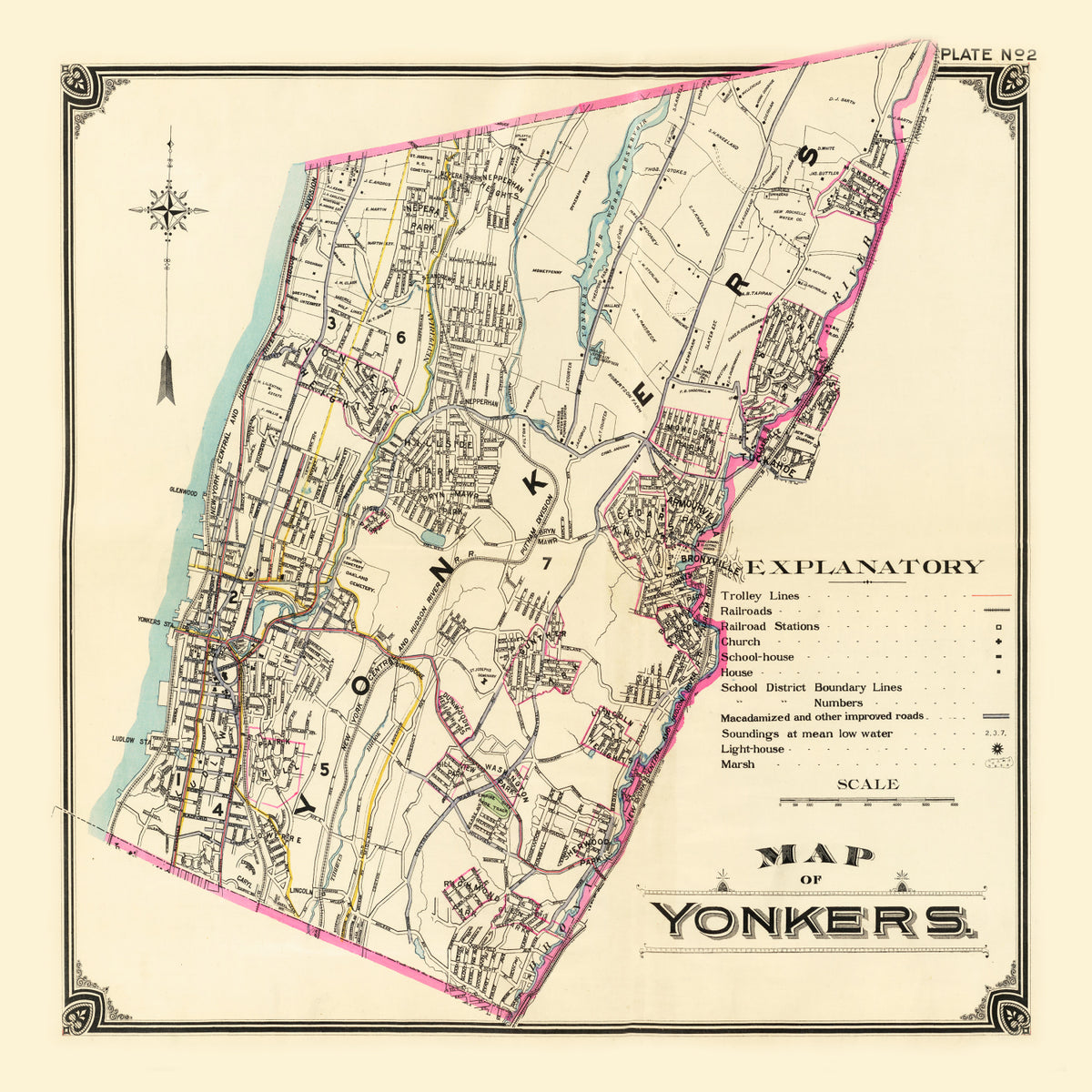 Preview of Vintage Map of Yonkers, New York 1900