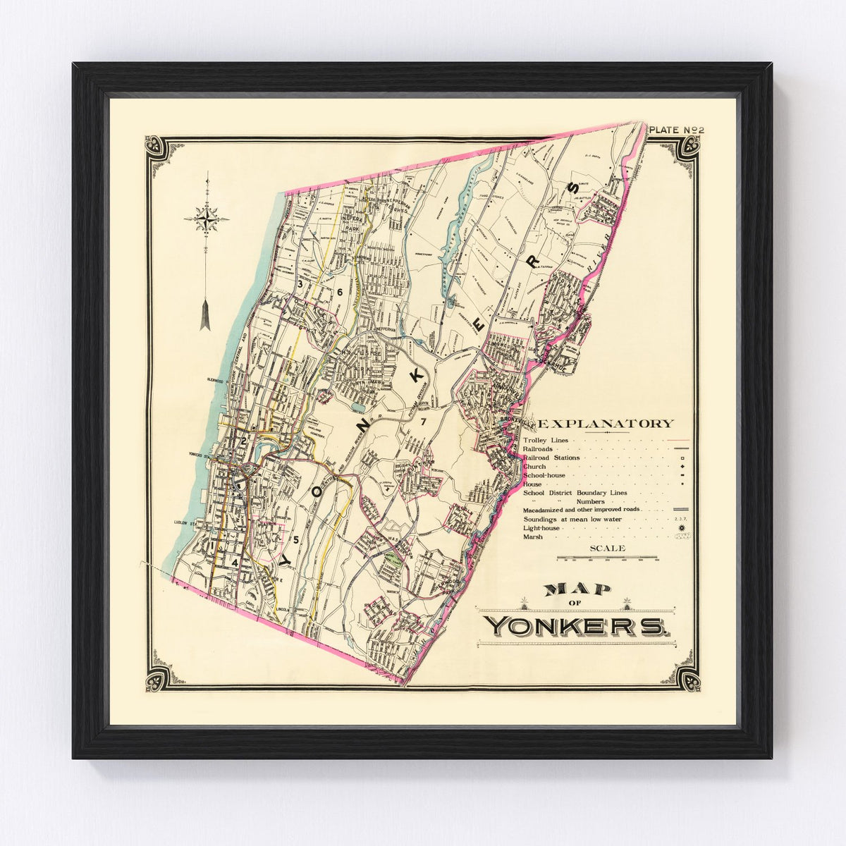 Yonkers Vintage Map 1900