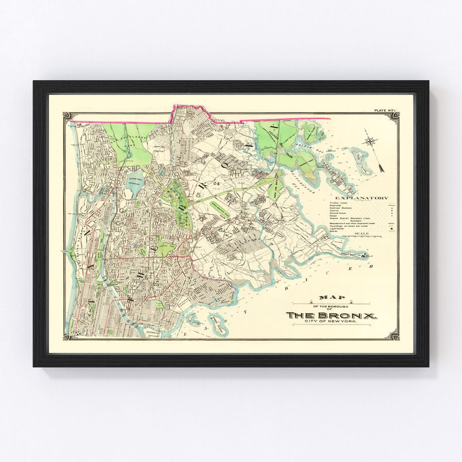 Bronx Vintage Map 1900