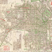Vintage Map of Los Angeles, California 1928
