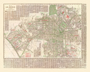 Vintage Map of Los Angeles, California 1928
