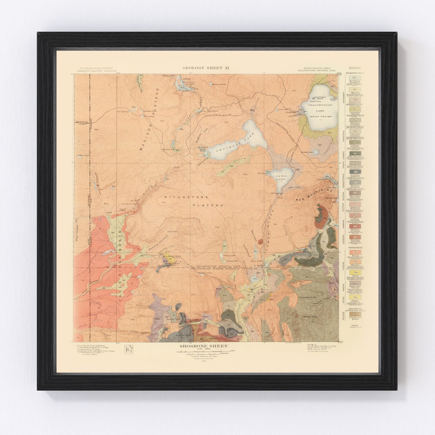 Shoshone Sheet Vintage Map 1904