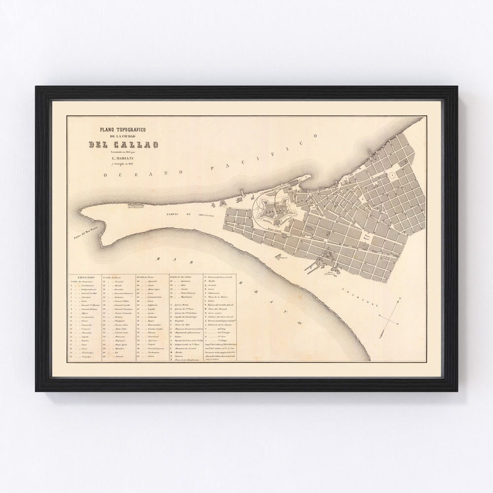 Callao Vintage Map 1865