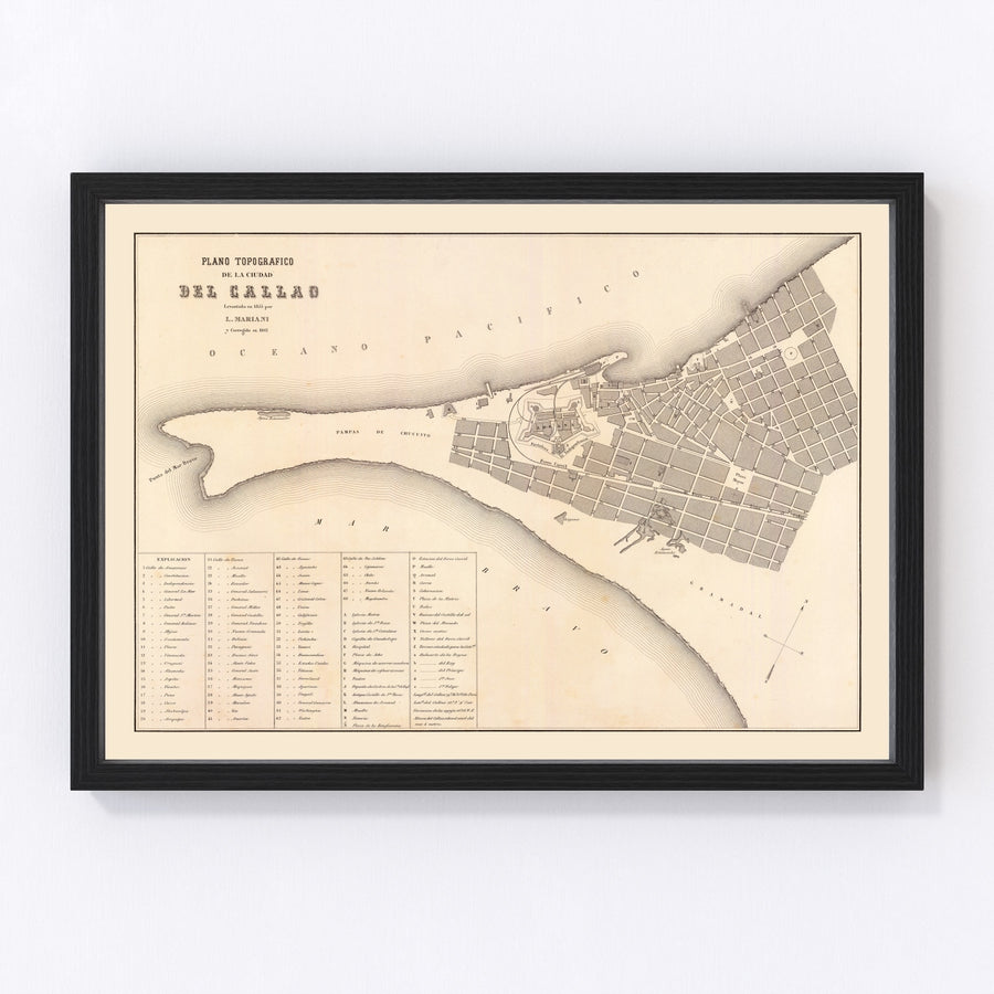 Callao Vintage Map 1865