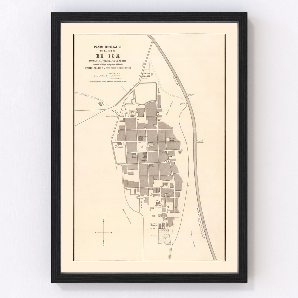 Ica Vintage Map 1865