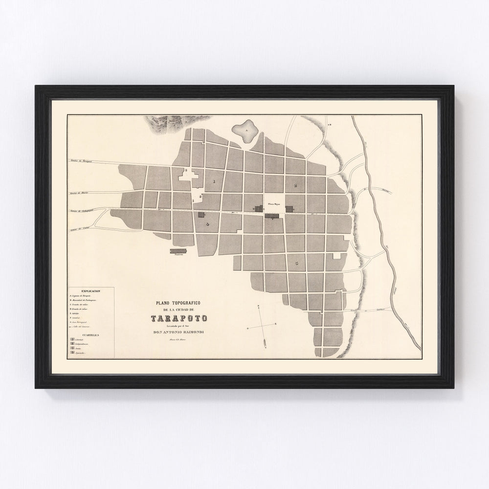 Tarapoto Vintage Map 1865