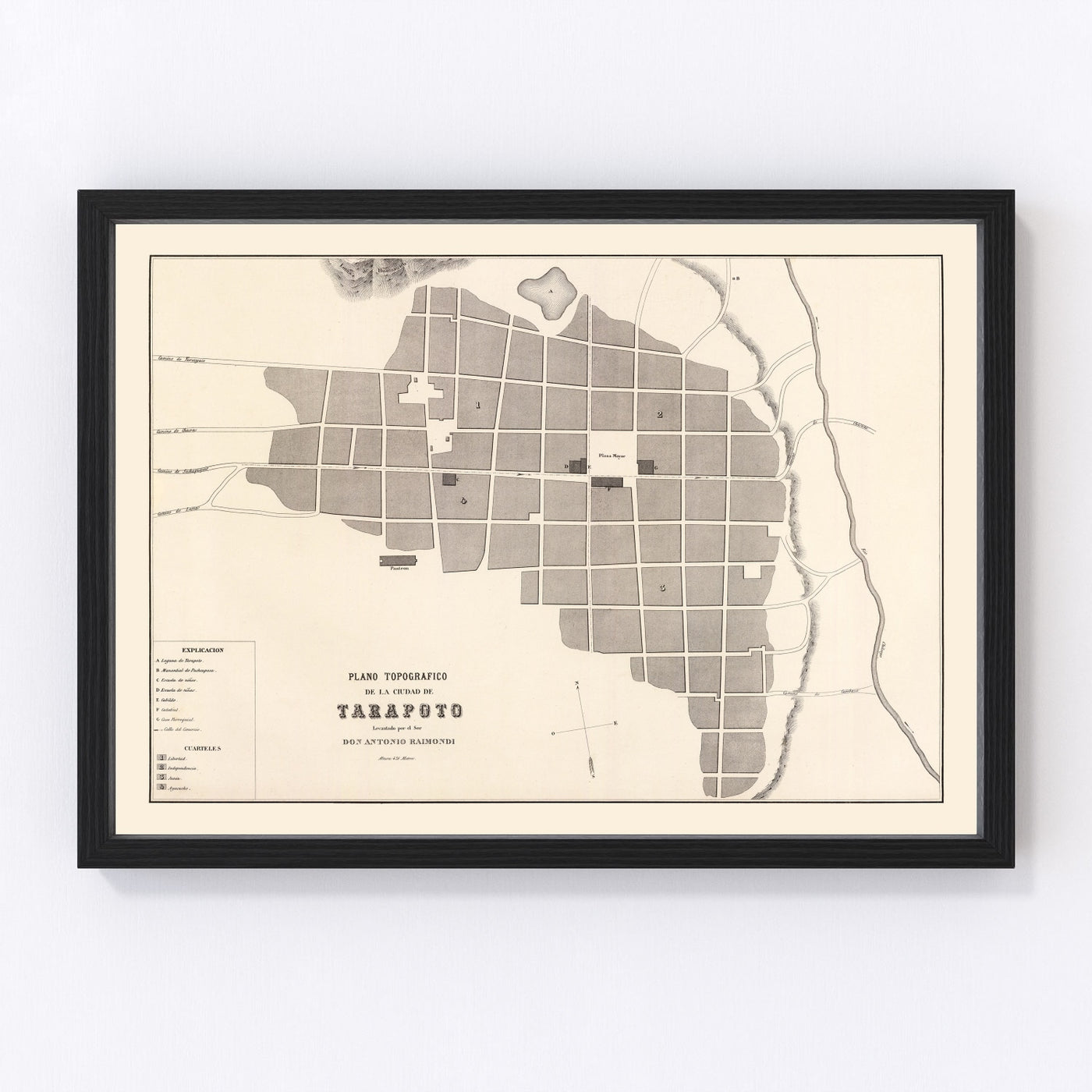 Tarapoto Vintage Map 1865