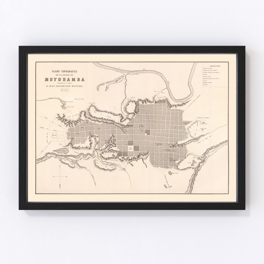 Moyobamba Vintage Map 1865