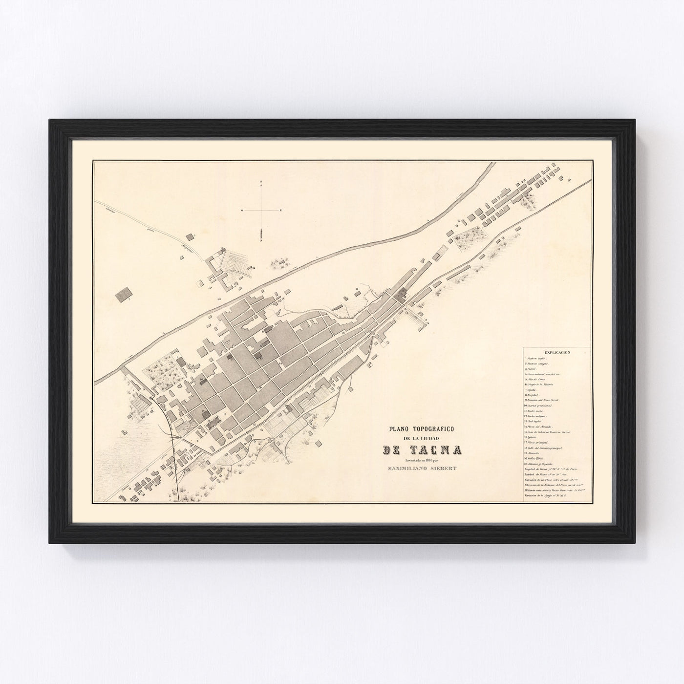 Tacna Vintage Map 1865