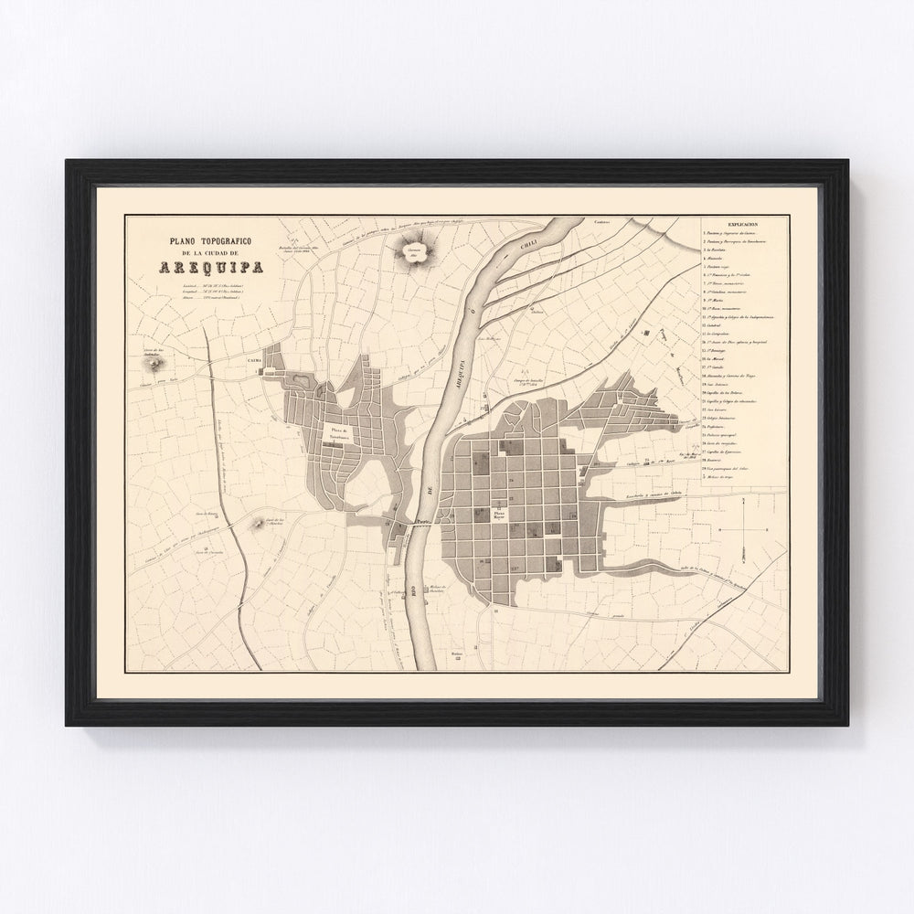 Arequipa Vintage Map 1865