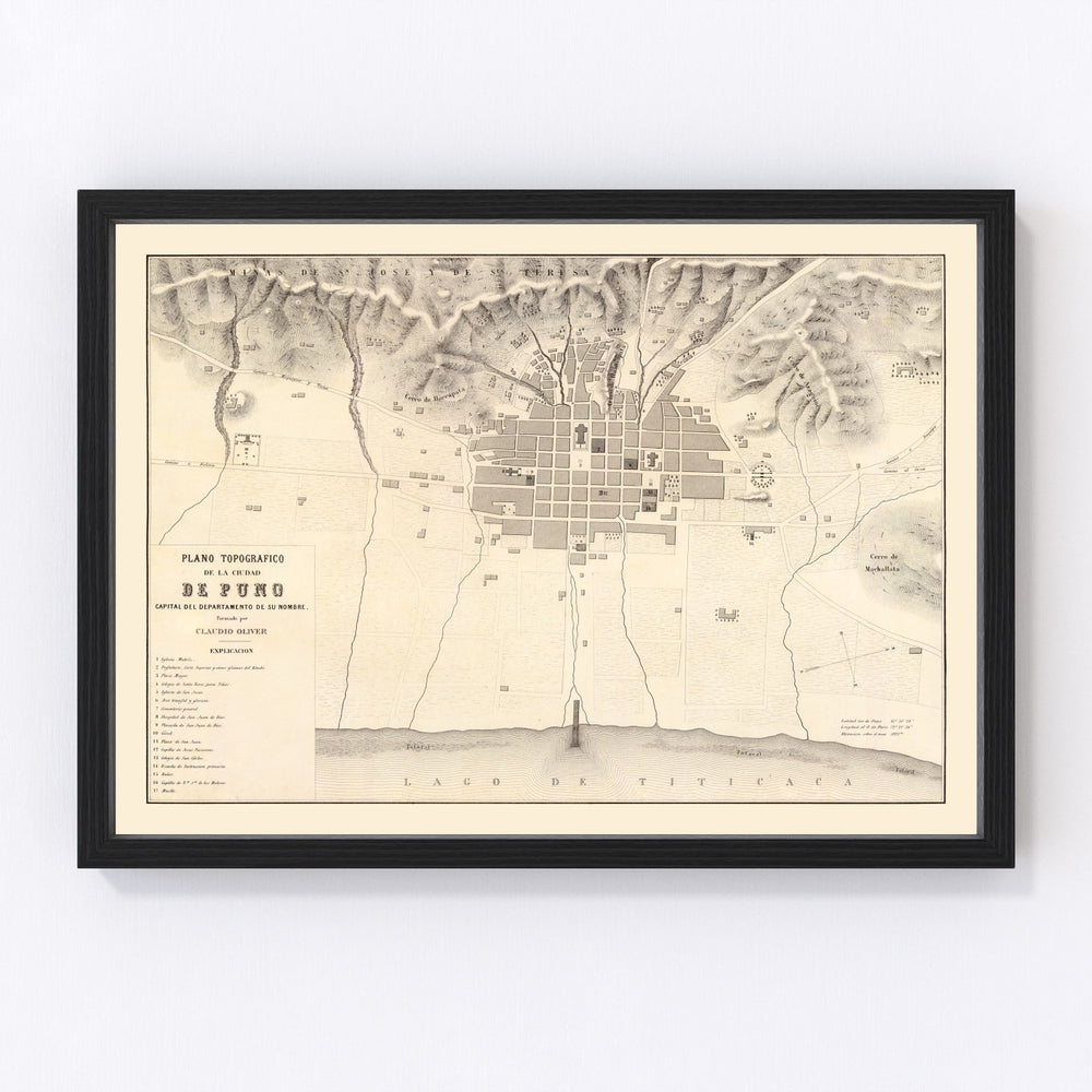 Puno Vintage Map 1865