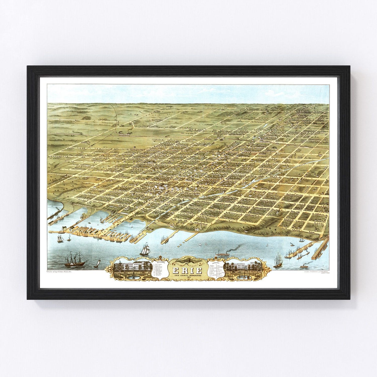Erie Vintage Map 1870