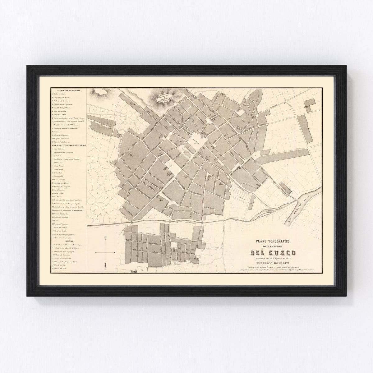 Cuzco Vintage Map 1865