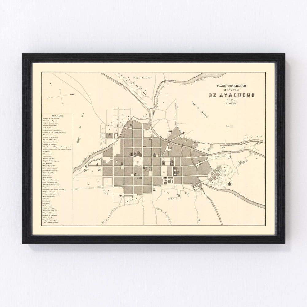 Ayacucho Vintage Map 1865