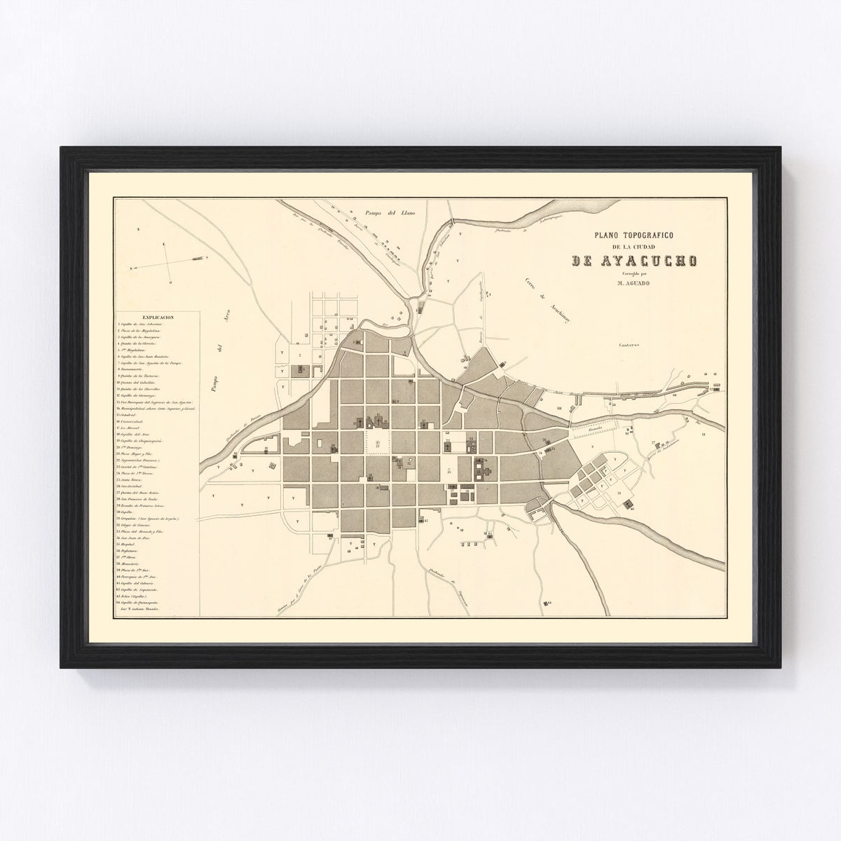 Ayacucho Vintage Map 1865