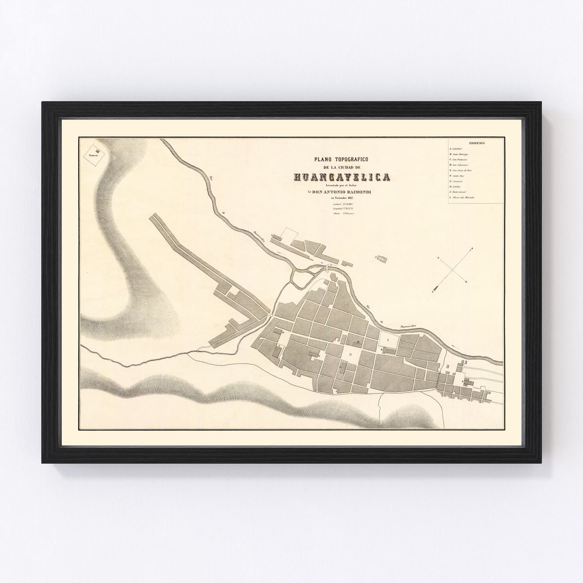 Huancavelica Vintage Map 1865