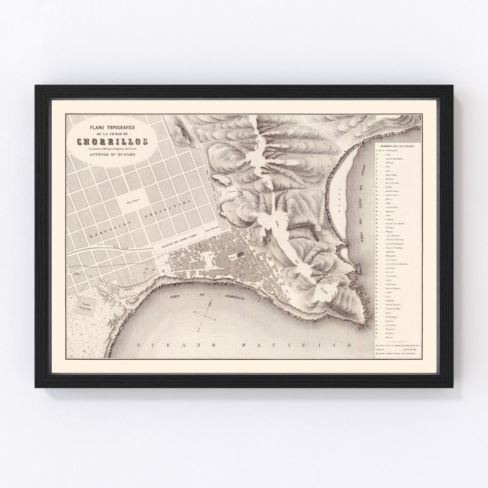 Chorrillos Vintage Map 1865