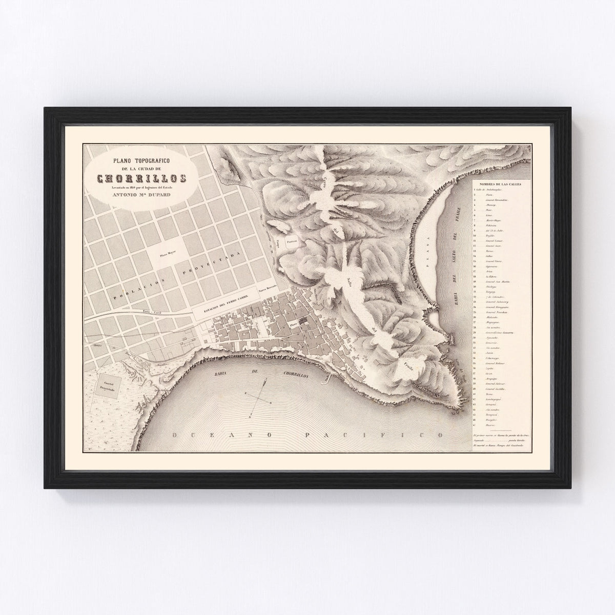 Chorrillos Vintage Map 1865