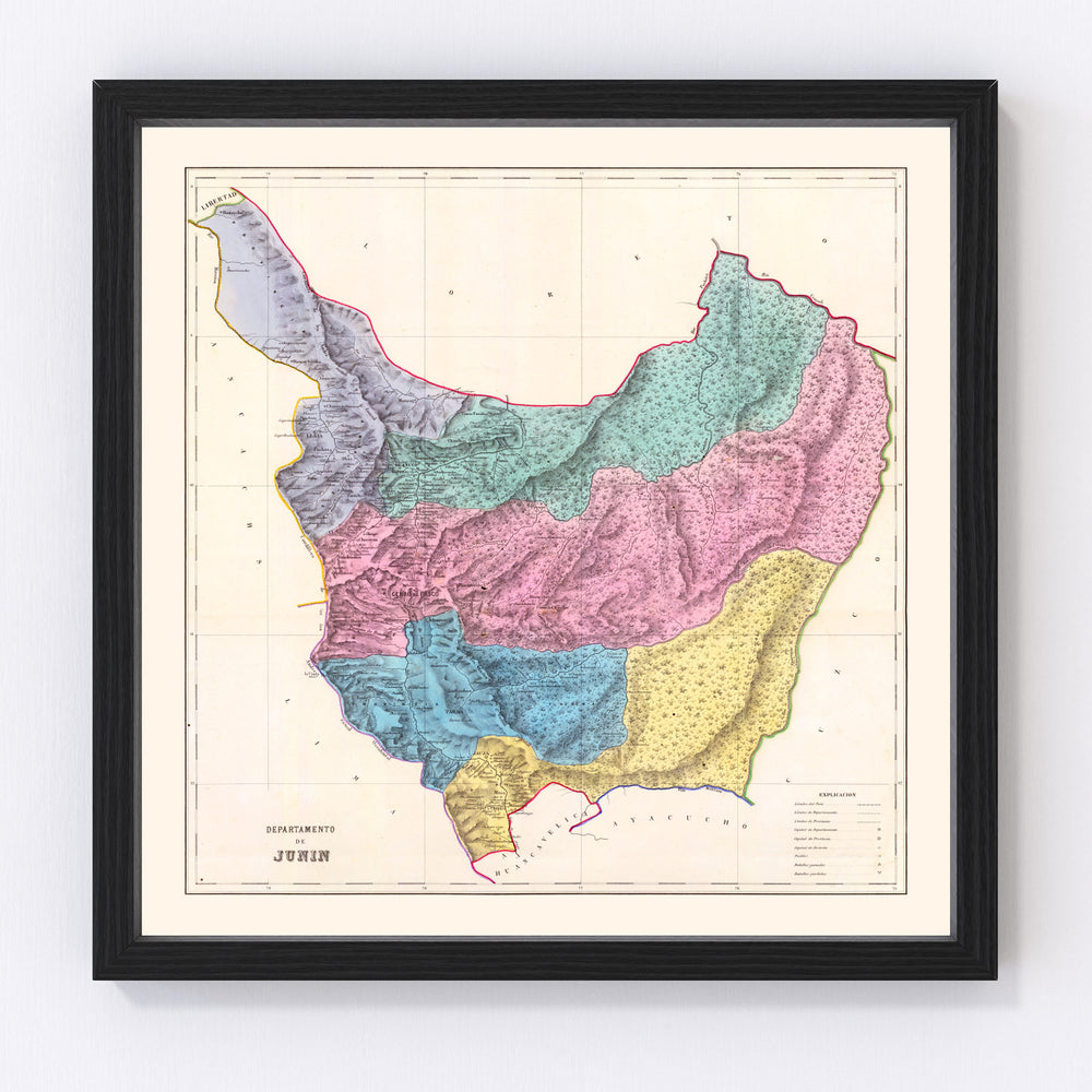 Junin Vintage Map 1865