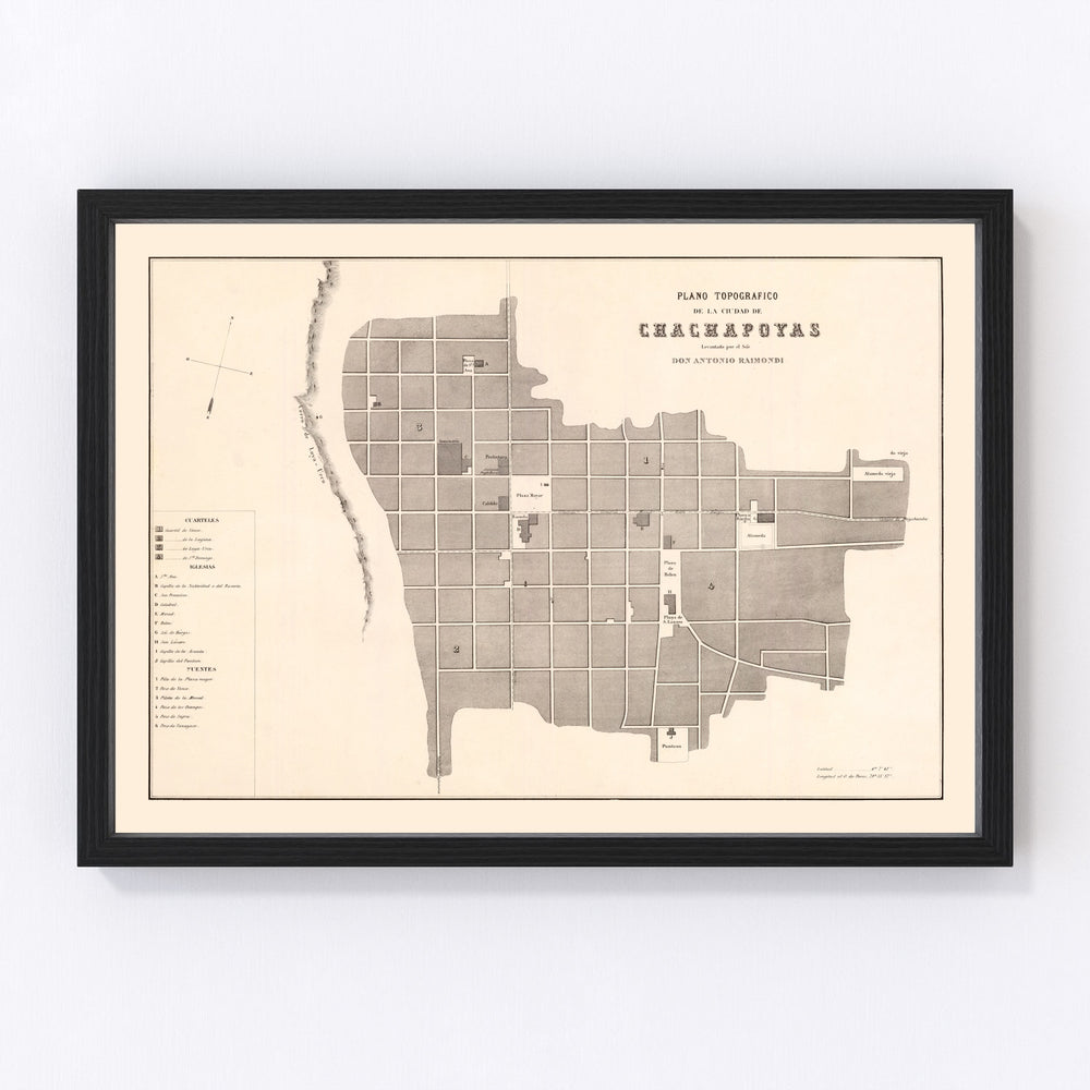 Chachapoyas Vintage Map 1865