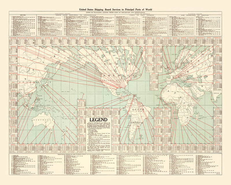 Size comparison using Shipping Map of the World, 1923