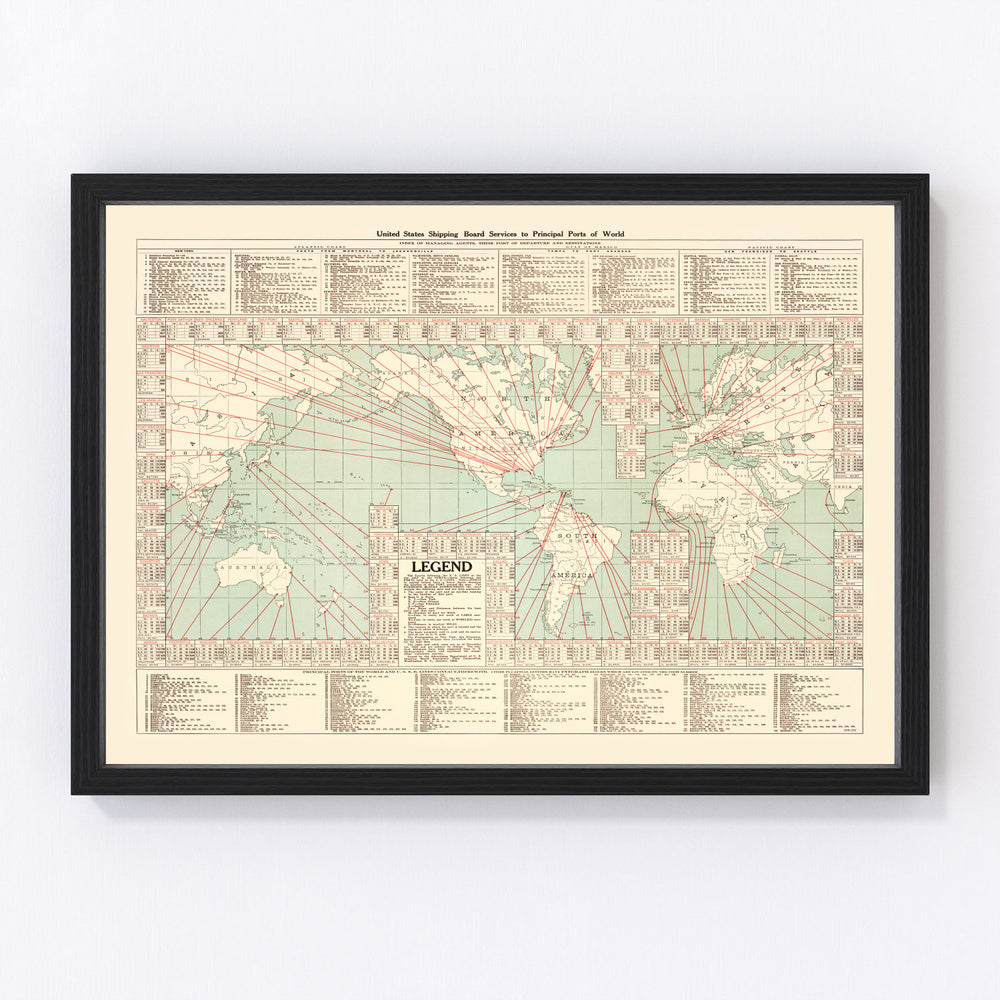 World Vintage Map 1923