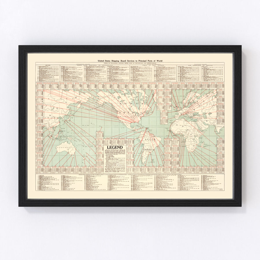 World Vintage Map 1923