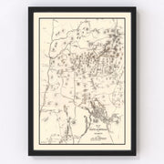 White Mountains Vintage Map 1872