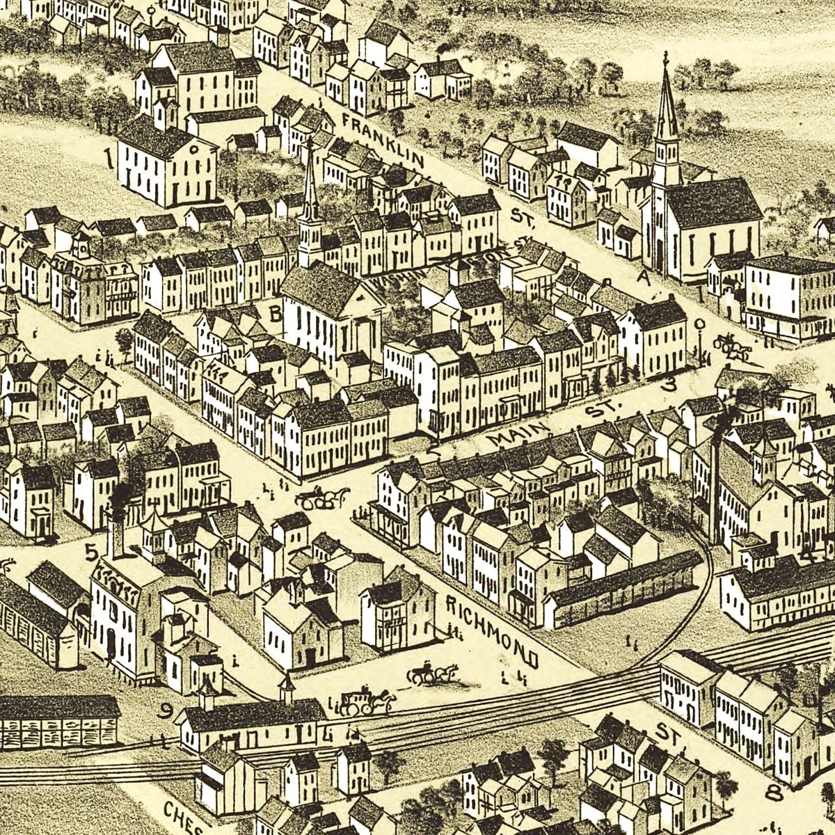 Restored historic details from the 1897 city map of Fleetwood, Pennsylvania