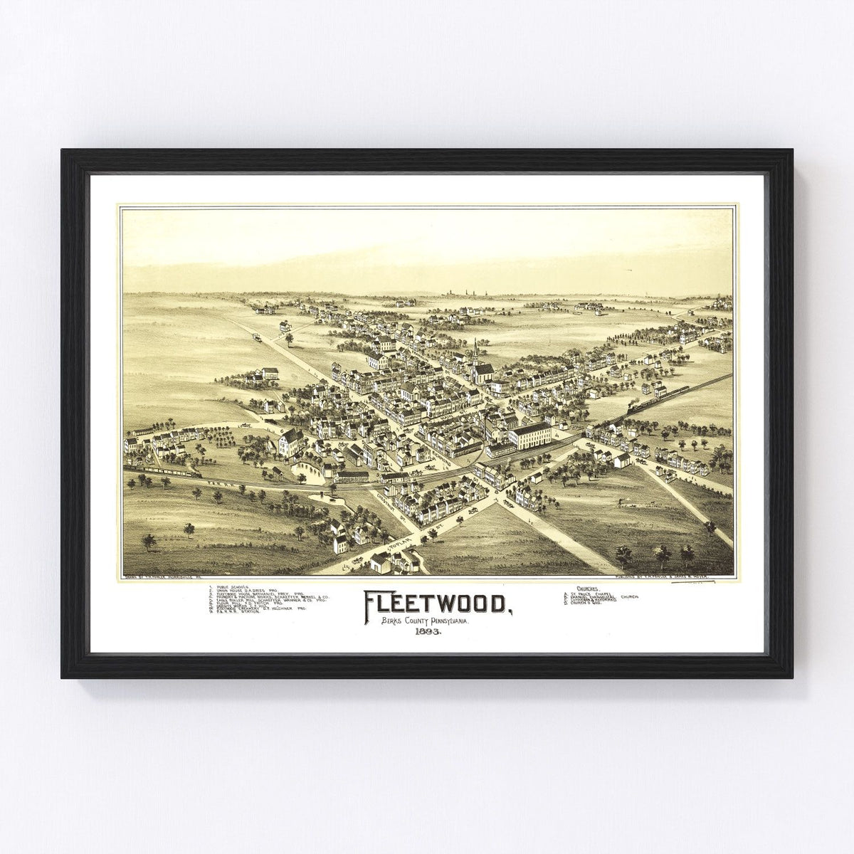 Fleetwood Vintage Map 1897