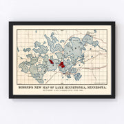 Lake Minnetonka Vintage Map 1881