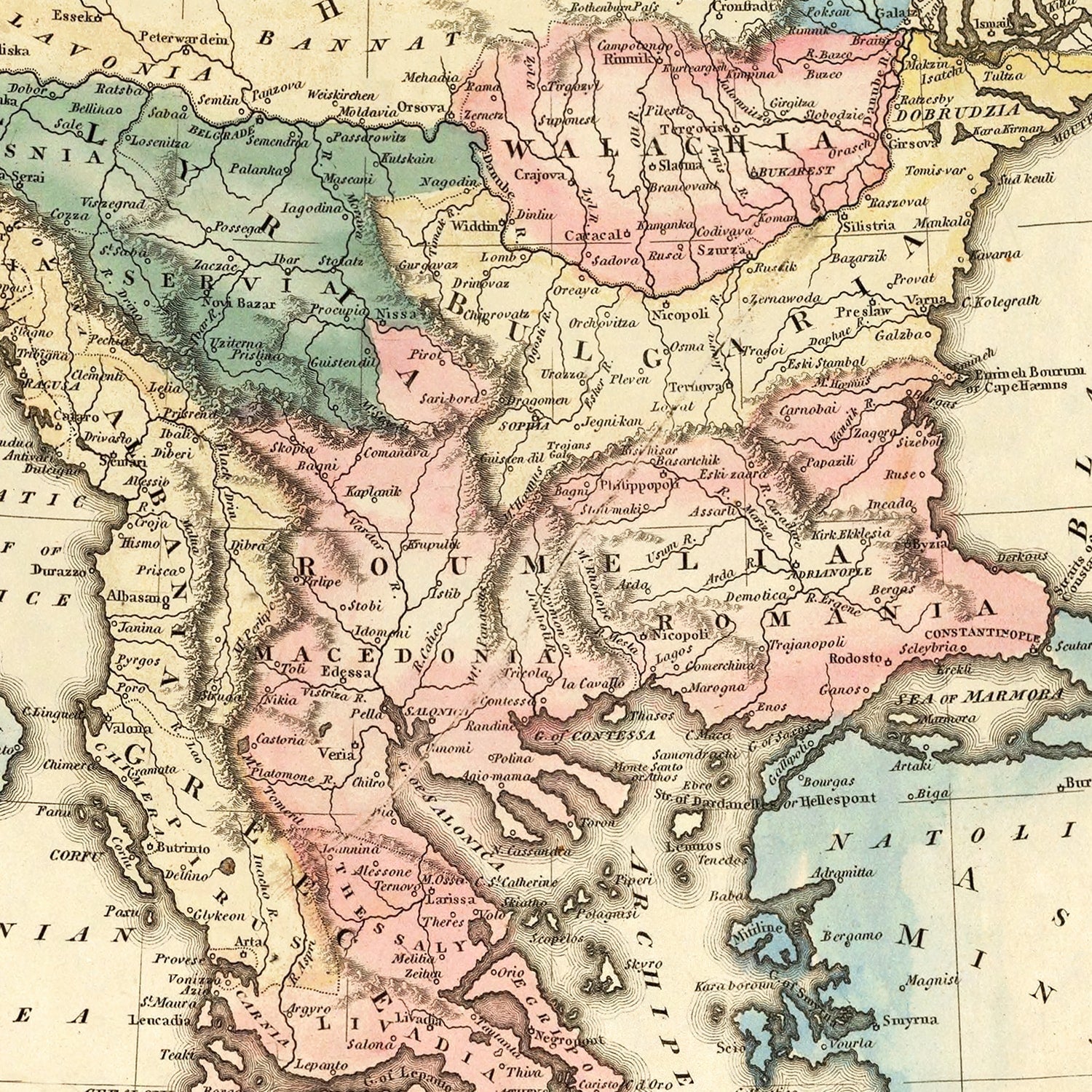 Restored historic details from the 1823 country map of County