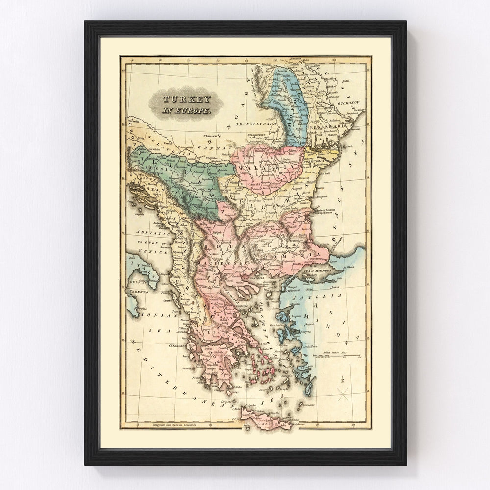 Turkey Vintage Map 1823
