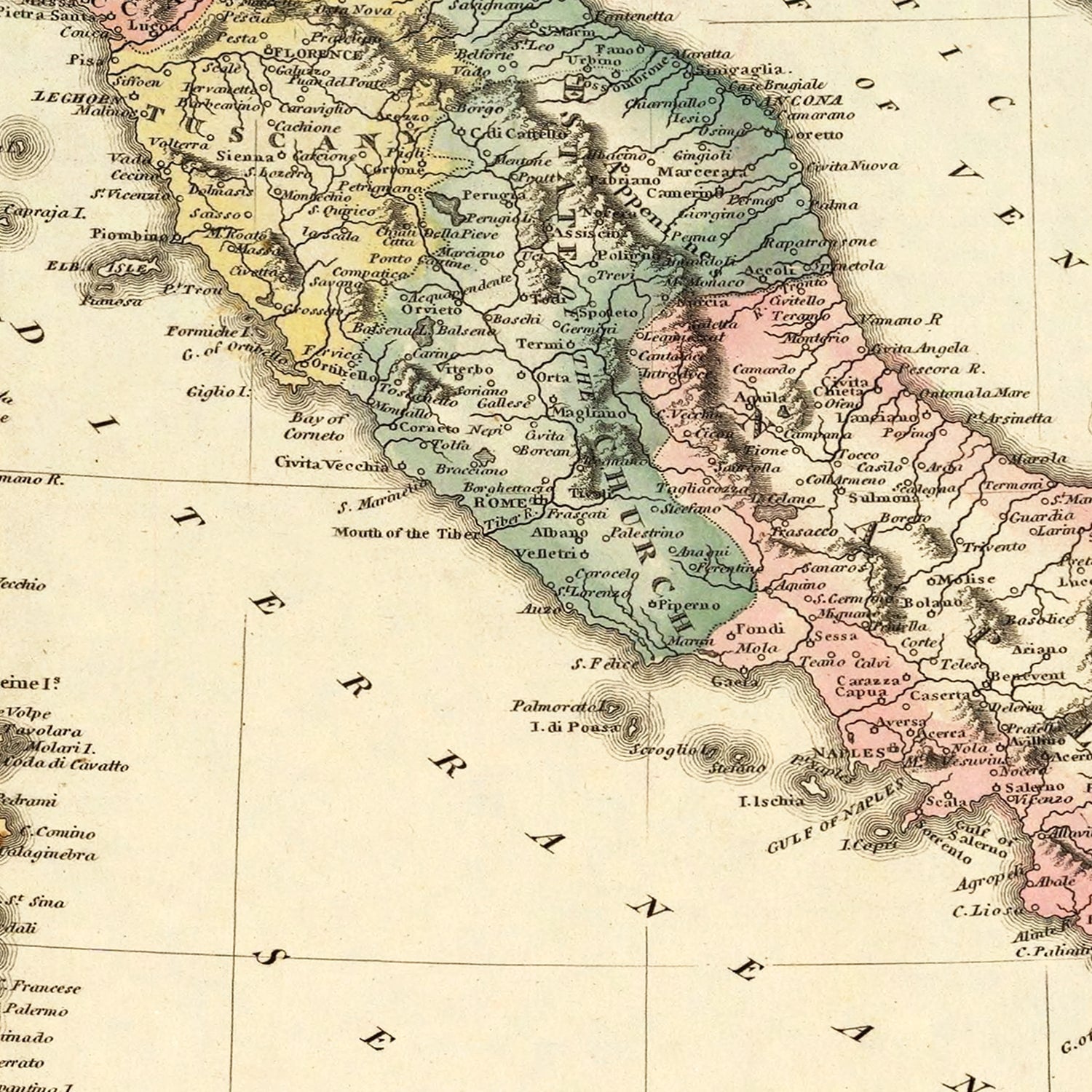 Restored historic details from the 1823 country map of County