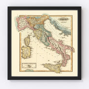 Italy Vintage Map 1823