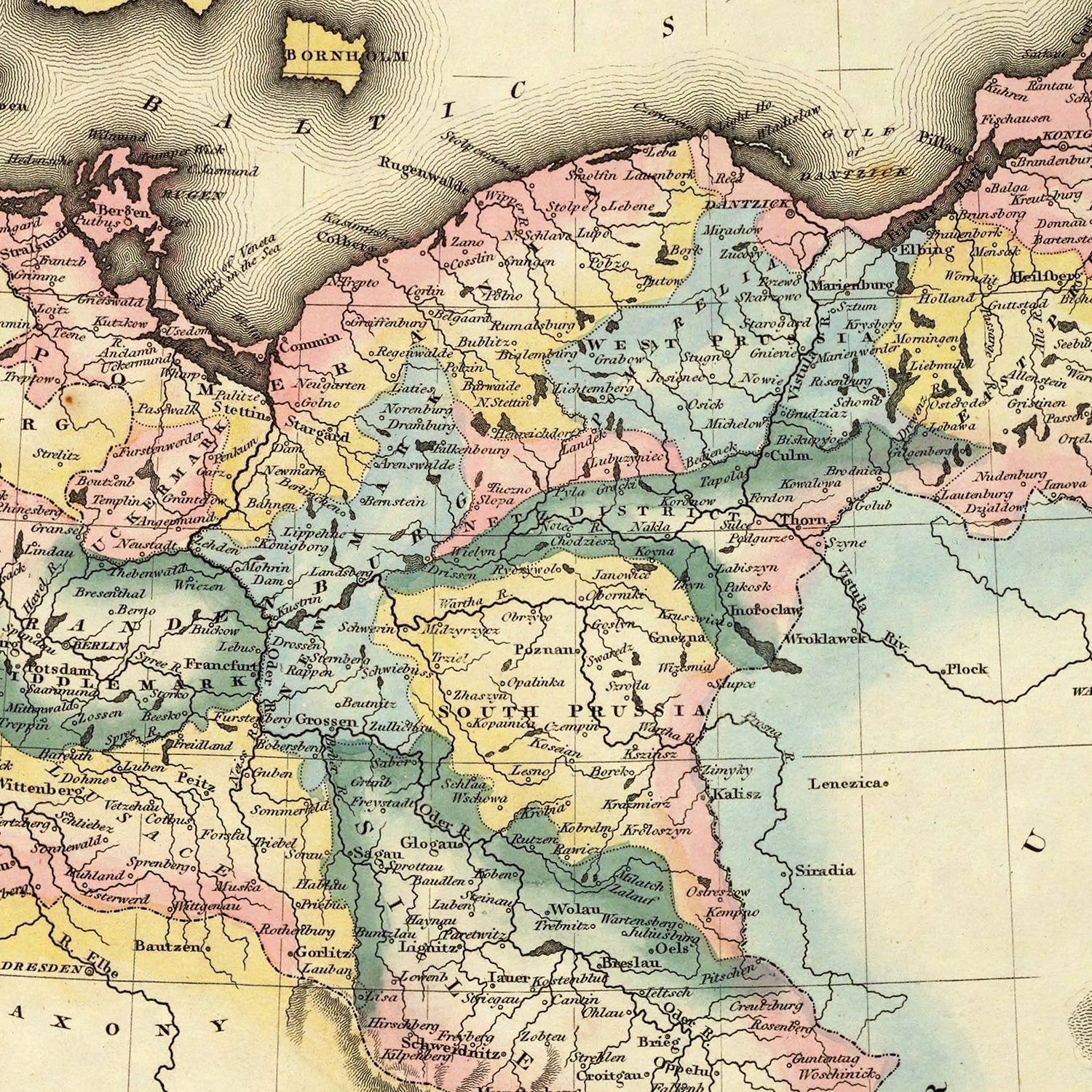 Restored historic details from the 1823 country map of County