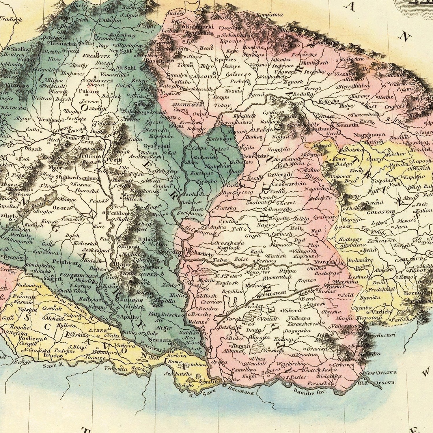 Restored historic details from the 1823 country map of County