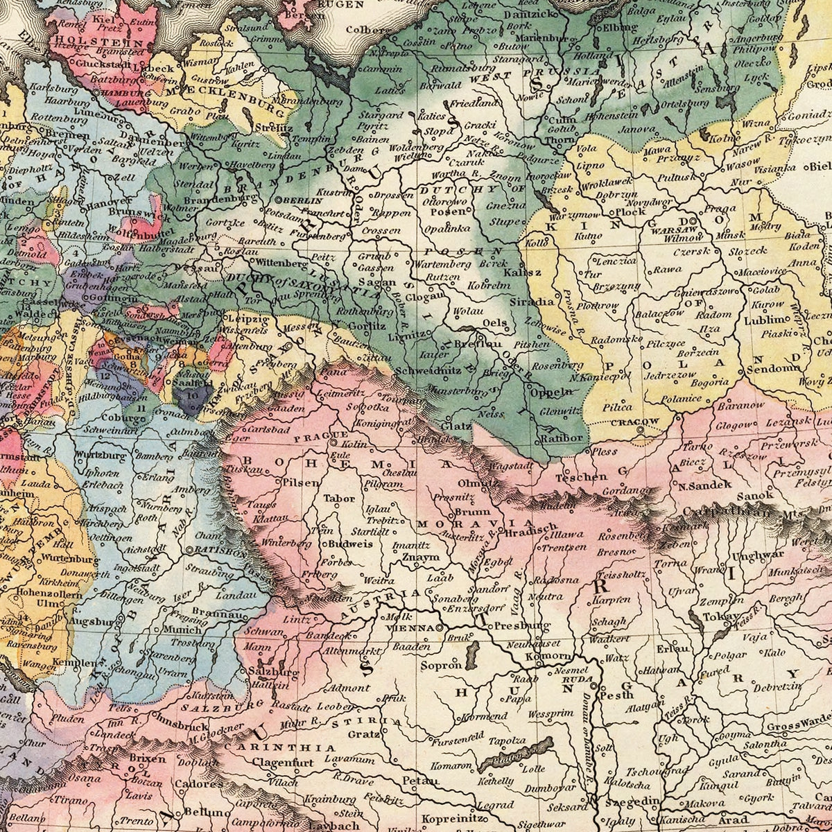 Restored historic details from the 1823 country map of County