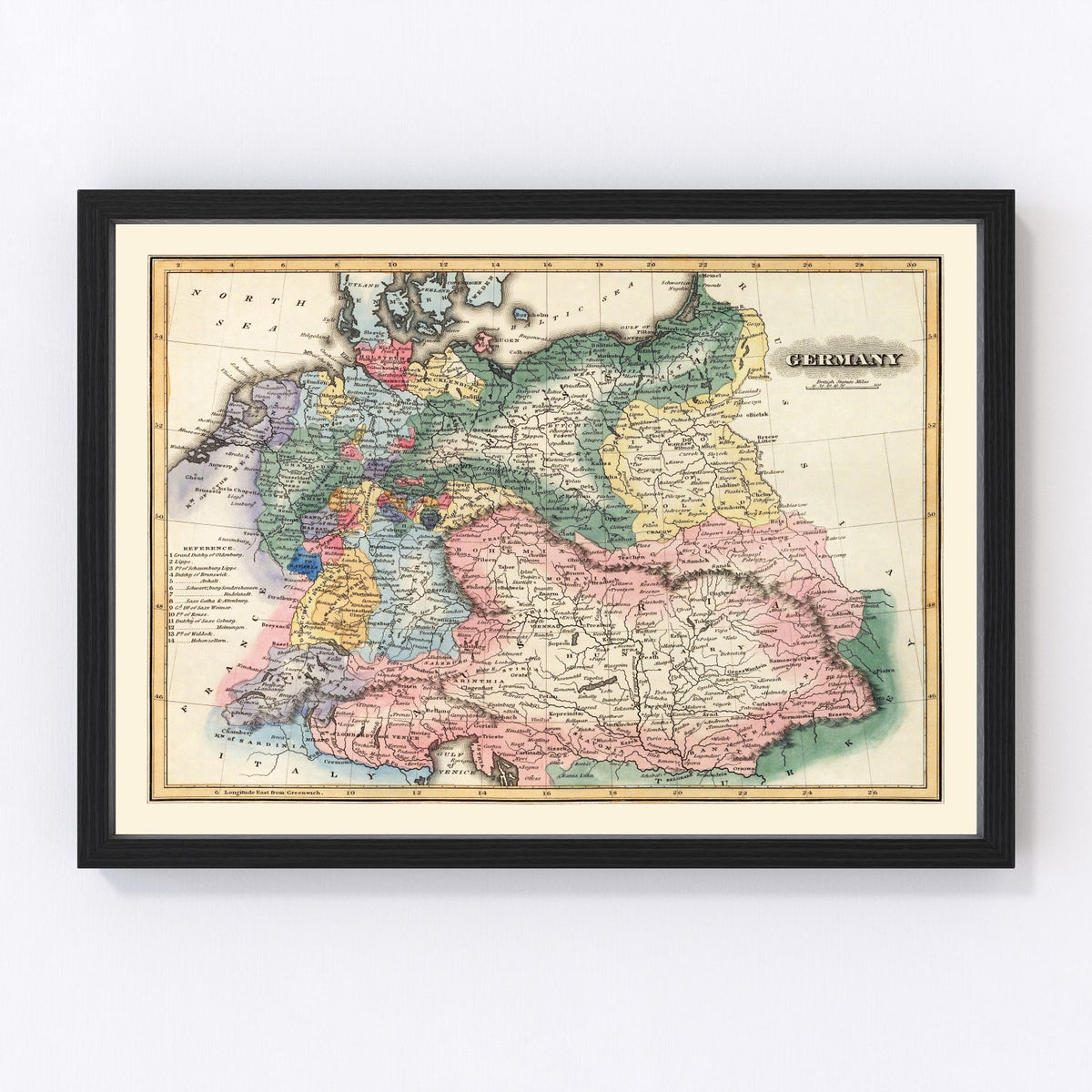 Germany Vintage Map 1823