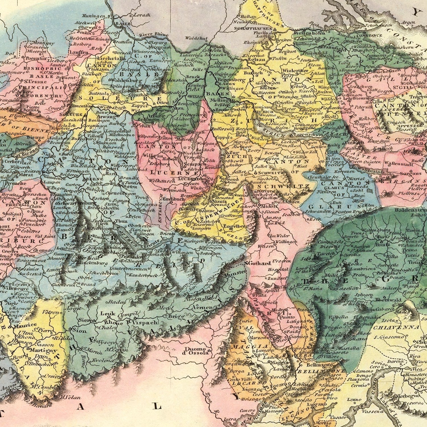 Restored historic details from the 1823 country map of County