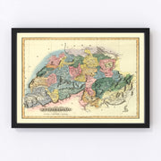 Switzerland Vintage Map 1823
