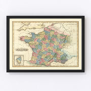 France Vintage Map 1823