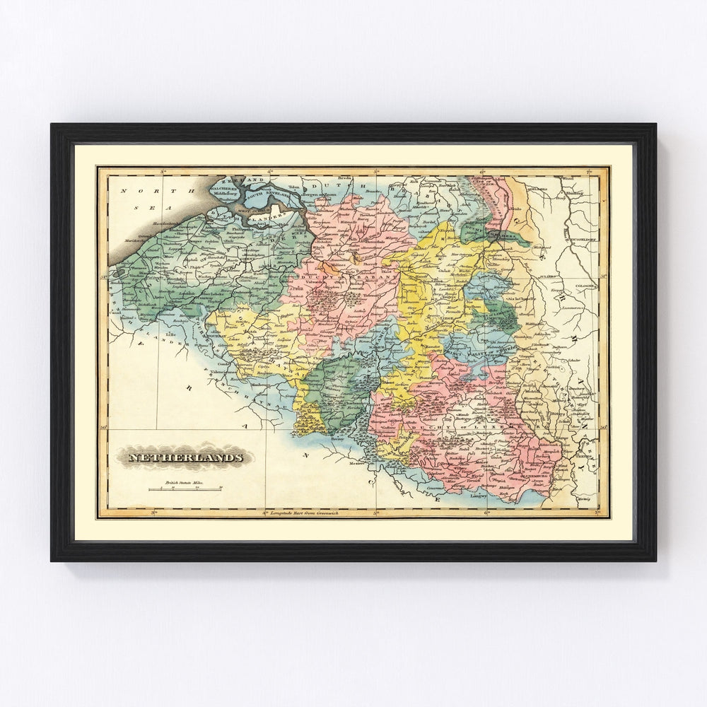 Netherlands Vintage Map 1823