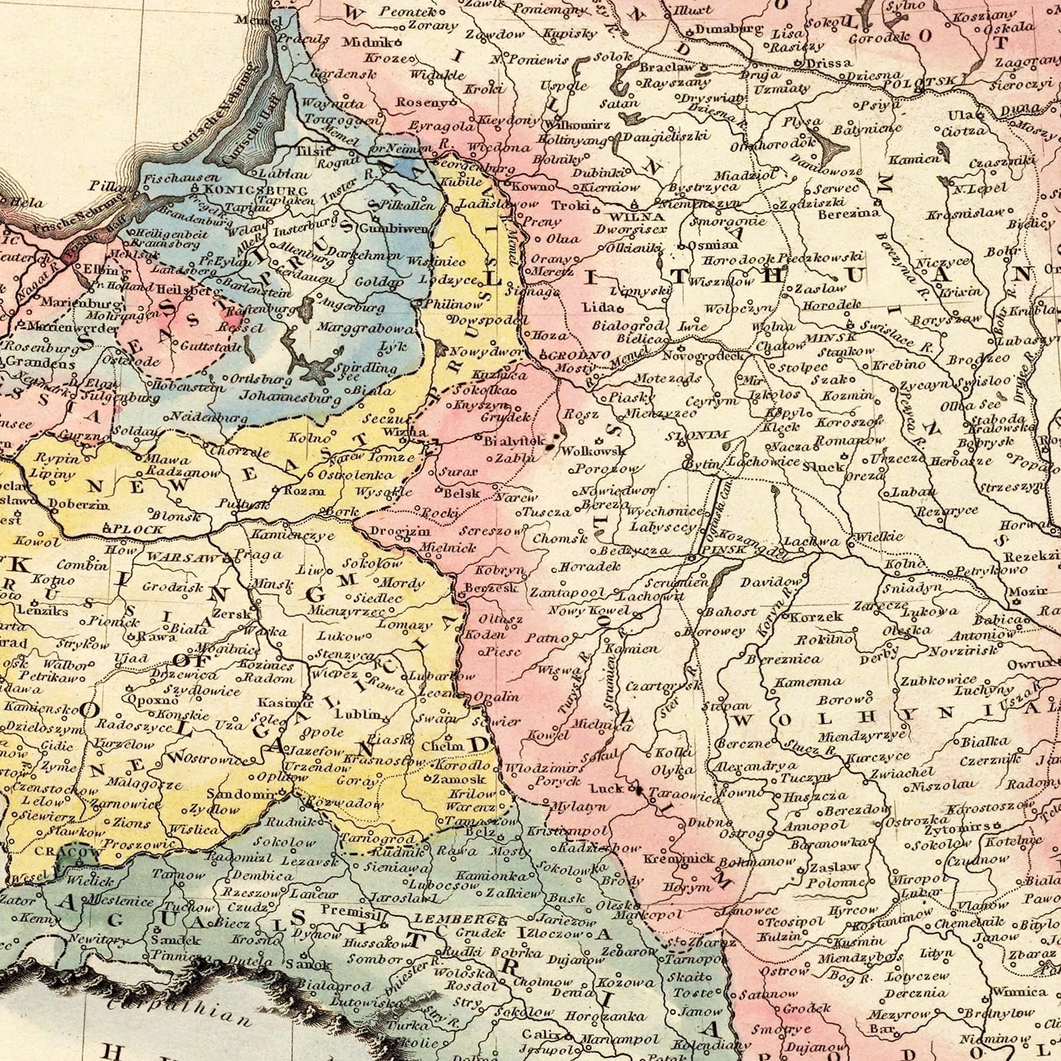 Restored historic details from the 1823 country map of County