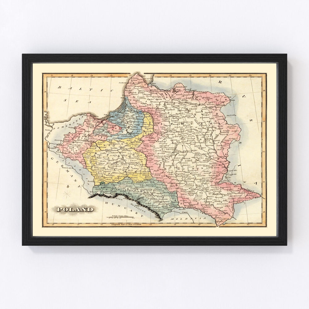 Poland Vintage Map 1823