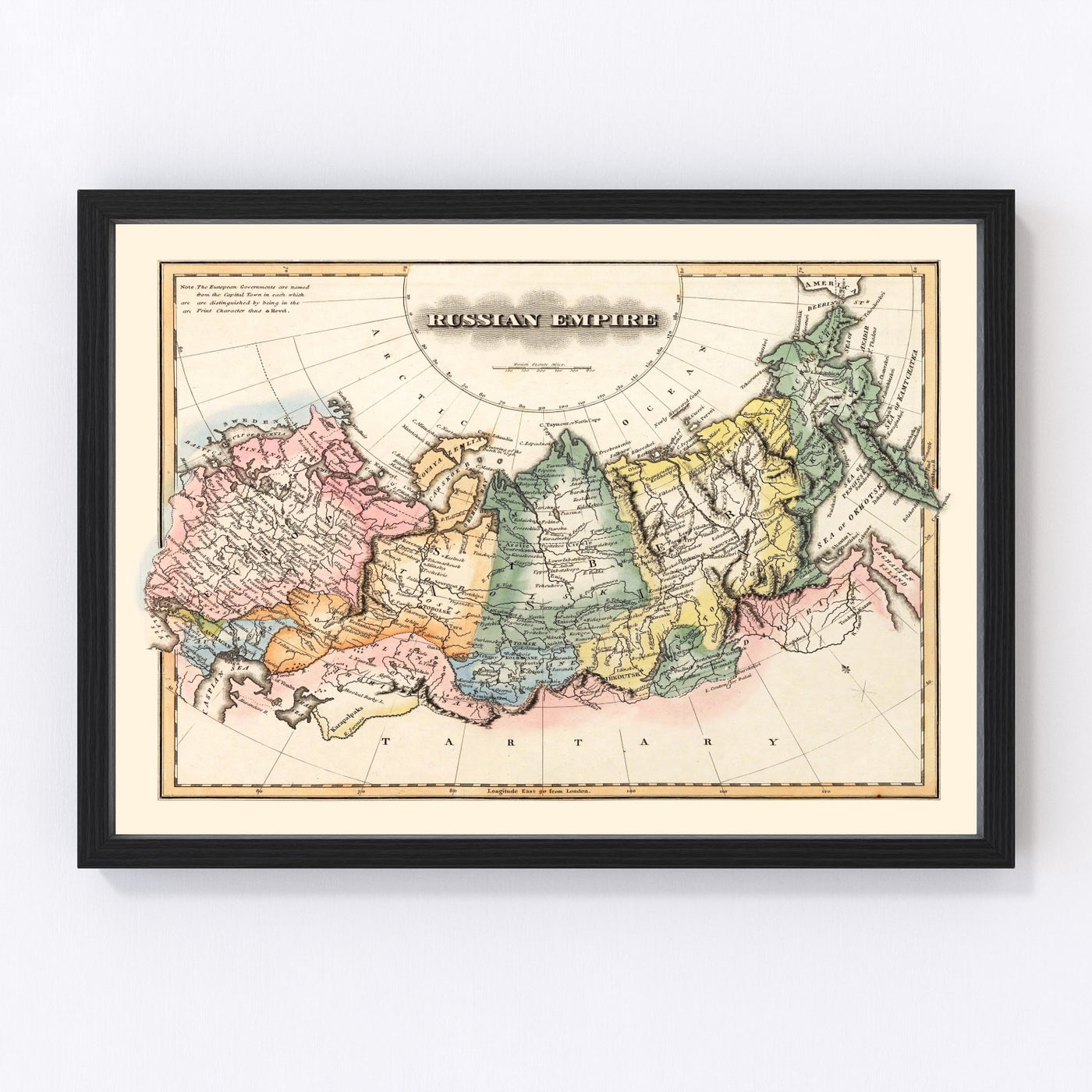Russia Vintage Map 1823