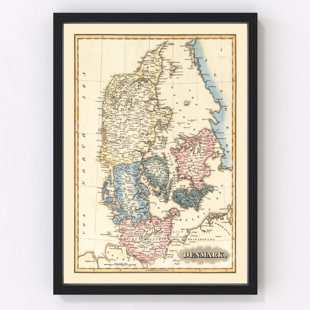 Denmark Vintage Map 1823