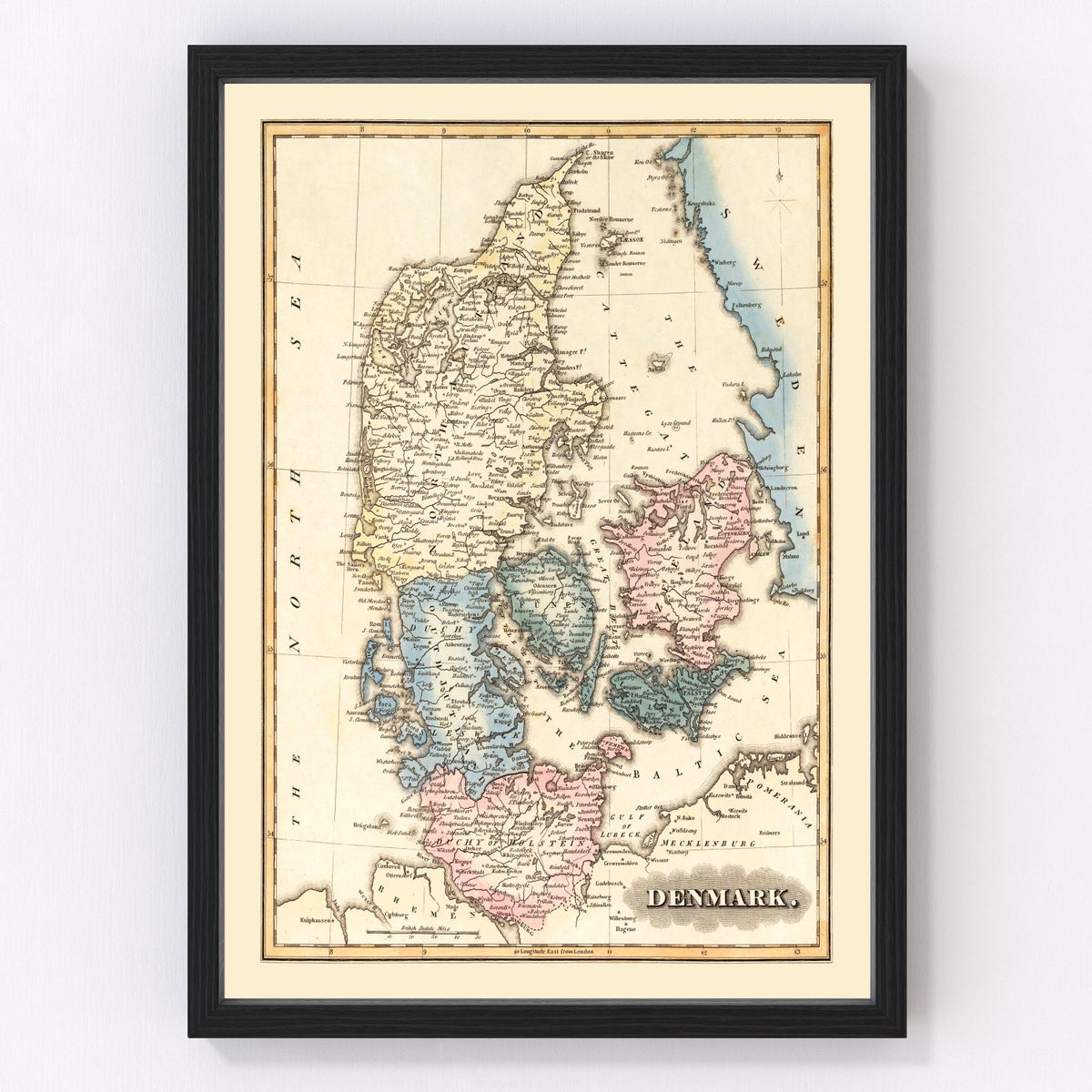 Denmark Vintage Map 1823