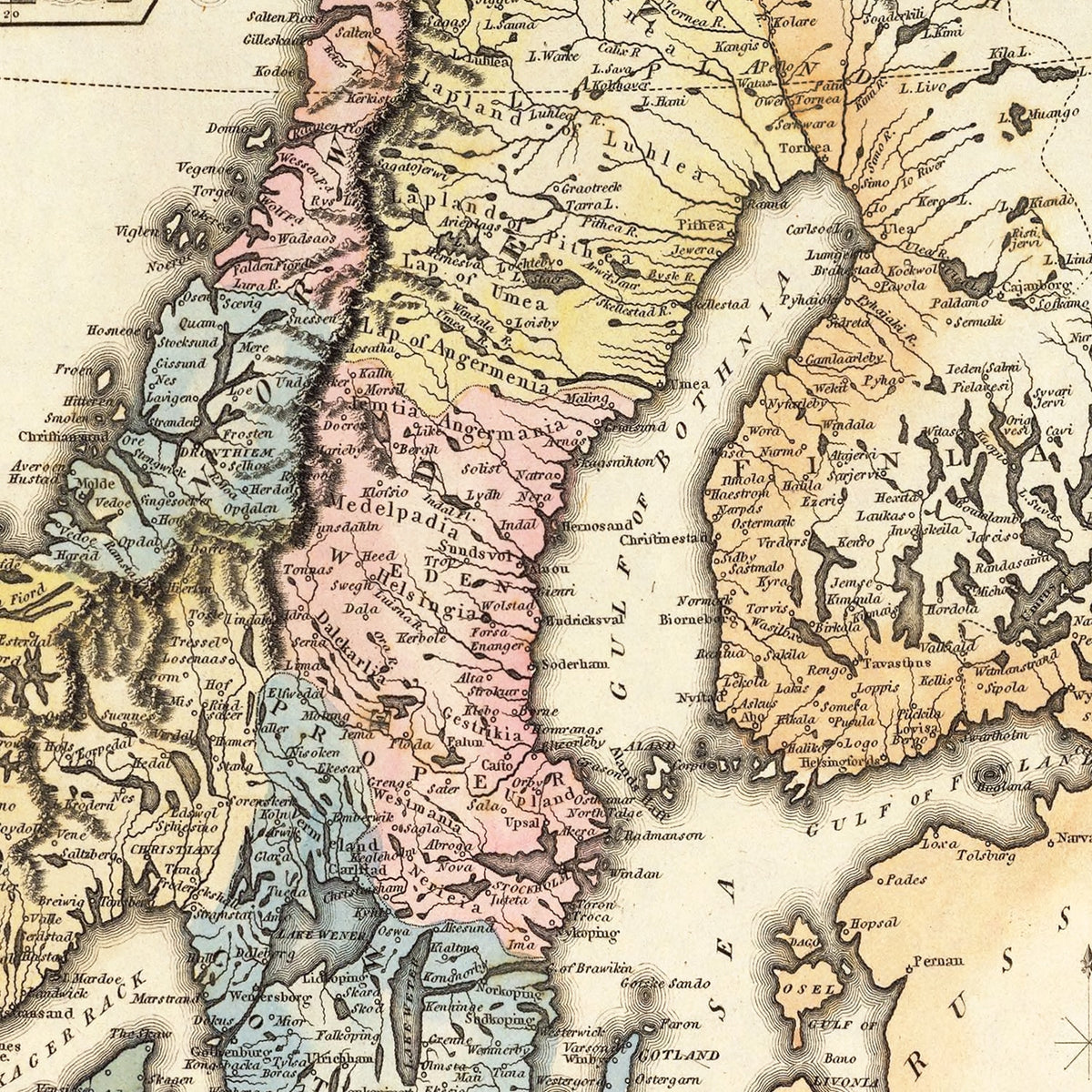 Restored historic details from the 1823 country map of County